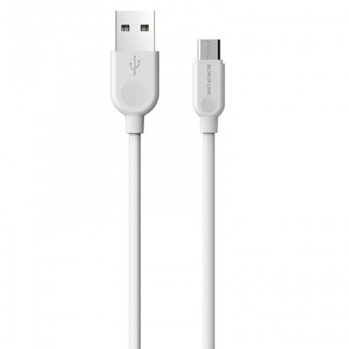 Дата кабель Borofone BX14 USB to MicroUSB (2m) White