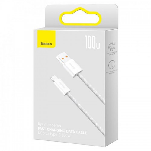 Дата кабель Baseus Dynamic Series USB to Type-C 100W (1m) (CALD000616) White