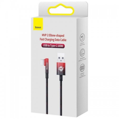 Дата кабель Baseus MVP 2 Elbow-shaped USB to Type-C 100W (1m) (CAVP000420) Black