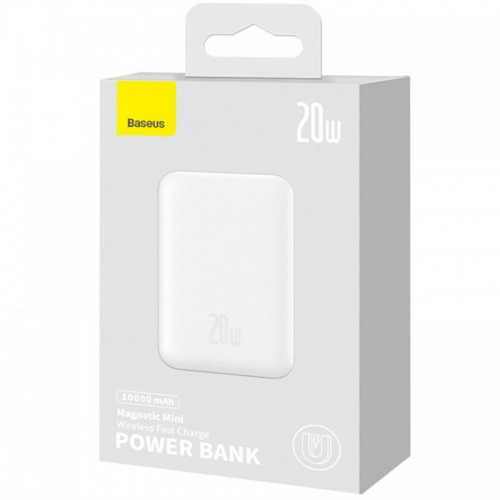 Power Bank Baseus Magnetic Mini 20W c БЗУ 10000 mAh (PPCX070001) White