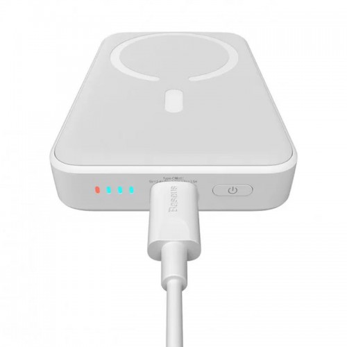 Power Bank Baseus Magnetic Mini 20W c БЗУ 10000 mAh (PPCX070001) White