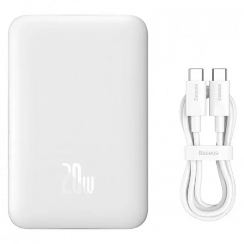 Power Bank Baseus Magnetic Mini 20W c БЗУ 10000 mAh (PPCX070001) White