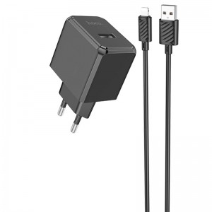 СЗУ HOCO CS11A (1USB) + Cable Lightning Black