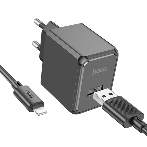 МЗП HOCO CS11A (1USB) + Cable Lightning Black