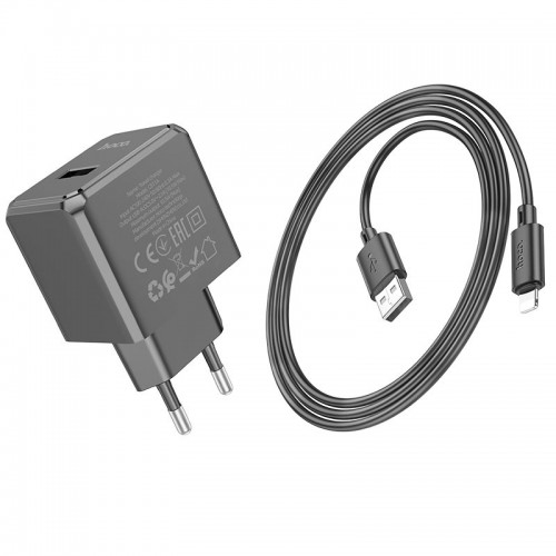 МЗП HOCO CS11A (1USB) + Cable Lightning Black