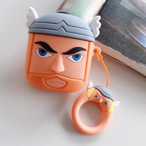 Силіконовий футляр Marvel & DC series для навушників AirPods 1/2 + кільце (Тор)