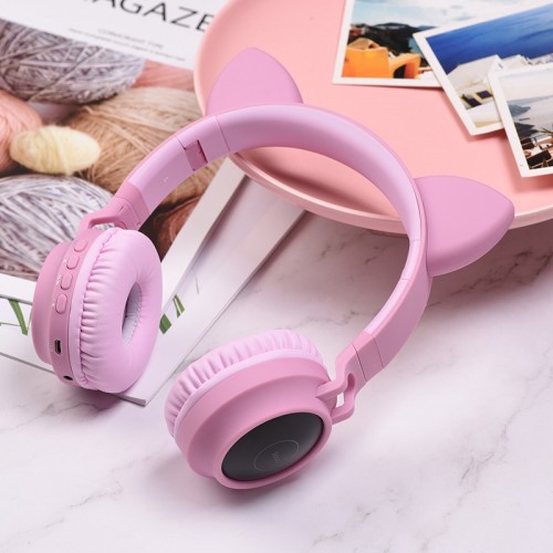 Накладні бездротові навушники Hoco W27 Pink