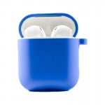 Силиконовый футляр с микрофиброй для наушников Airpods 1/2 Royal blue