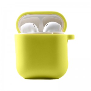 Силіконовий футляр з мікрофіброю для навушників Airpods 1/2 Bright Yellow