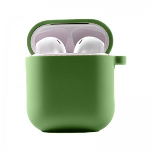 Силіконовий футляр з мікрофіброю для навушників Airpods 1/2 Mint