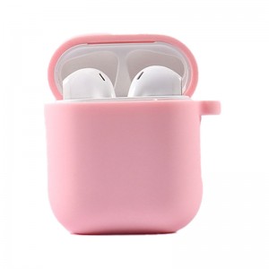 Силиконовый футляр с микрофиброй для наушников Airpods 1/2 Pink