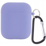 Силіконовий футляр з мікрофіброю для навушників Airpods 1/2 Lavender Grey