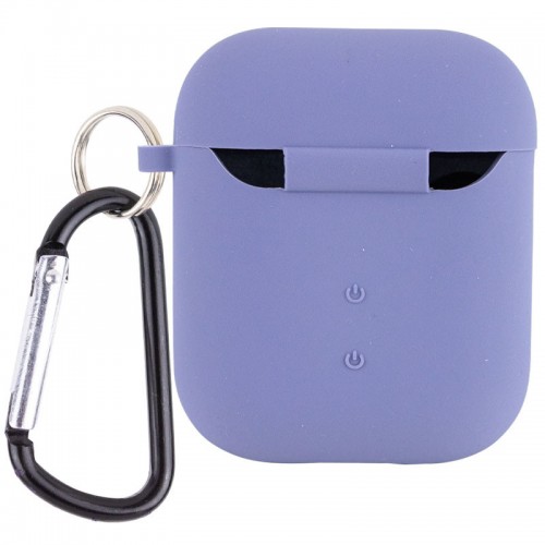 Силіконовий футляр з мікрофіброю для навушників Airpods 1/2 Lavender Grey