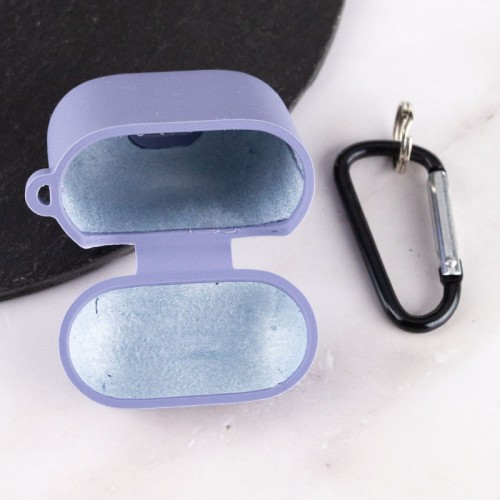 Силіконовий футляр з мікрофіброю для навушників Airpods 1/2 Lavender Grey
