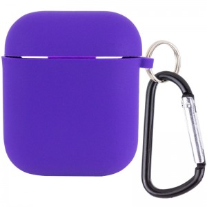 Силіконовий футляр з мікрофіброю для навушників Airpods 1/2 Ultra Violet