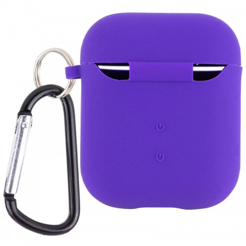 Силіконовий футляр з мікрофіброю для навушників Airpods 1/2 Ultra Violet
