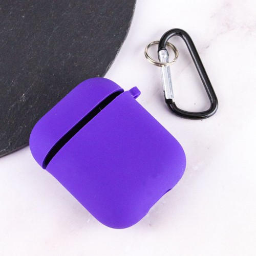 Силіконовий футляр з мікрофіброю для навушників Airpods 1/2 Ultra Violet