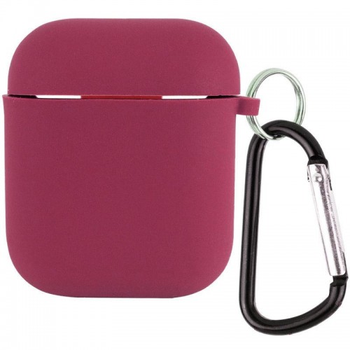 Силіконовий футляр з мікрофіброю для навушників Airpods 1/2 Plum