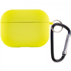 Силиконовый футляр с микрофиброй для наушников Airpods Pro Bright Yellow