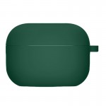 Силіконовий футляр з мікрофіброю для навушників Airpods Pro Pine green