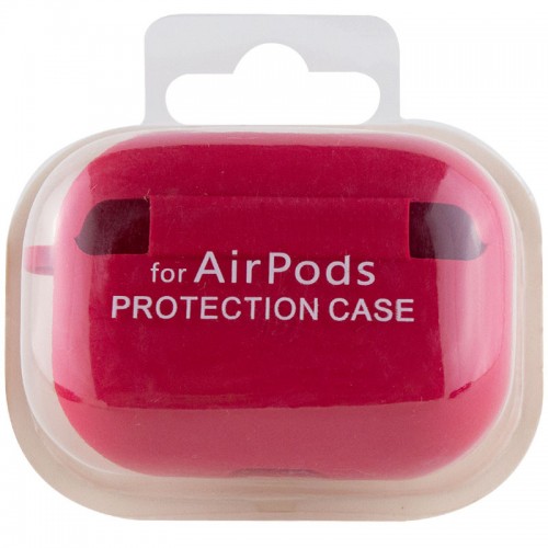 Силіконовий футляр з мікрофіброю для навушників Airpods Pro Rose Red
