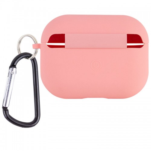 Силиконовый футляр с микрофиброй для наушников Airpods Pro Pink