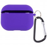 Силиконовый футляр с микрофиброй для наушников Airpods Pro Ultra Violet