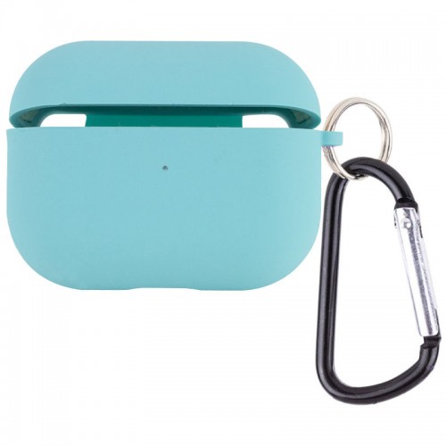 Силиконовый футляр с микрофиброй для наушников Airpods Pro Marine Green