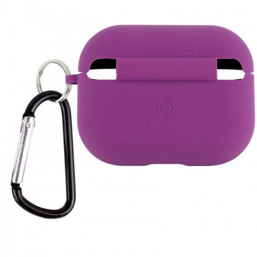 Силіконовий футляр з мікрофіброю для навушників Airpods Pro Grape