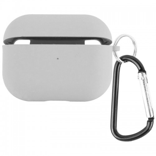Силиконовый футляр с микрофиброй для наушников Airpods Pro Stone grey