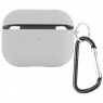 Силиконовый футляр с микрофиброй для наушников Airpods Pro Stone grey