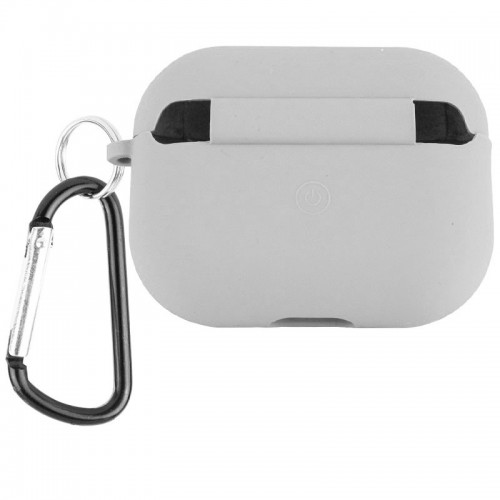 Силиконовый футляр с микрофиброй для наушников Airpods Pro Stone grey