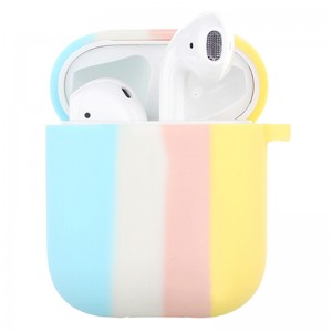Силиконовый футляр Colorfull для наушников AirPods 1/2 Голубой/Желтый