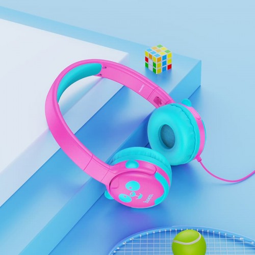 Накладные наушники Hoco W31 Childrens (3.5mm/1.2m) Pink / Blue