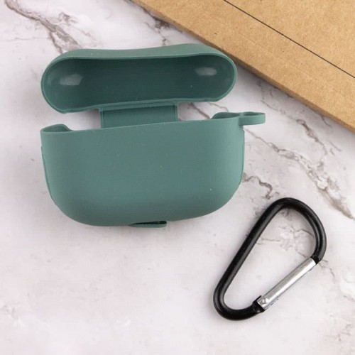 Силіконовий футляр New з карабіном для навушників Airpods Pro Pine green