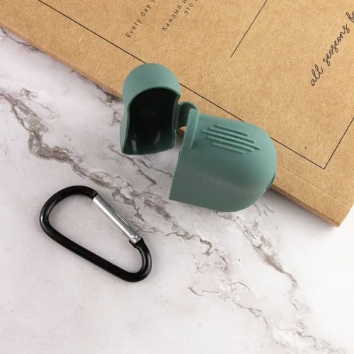 Силіконовий футляр New з карабіном для навушників Airpods Pro Pine green