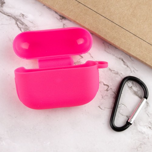Силіконовий футляр New з карабіном для навушників Airpods Pro Barbie pink