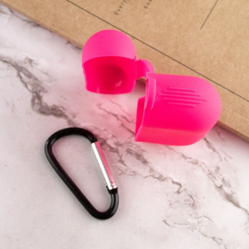Силіконовий футляр New з карабіном для навушників Airpods Pro Barbie pink