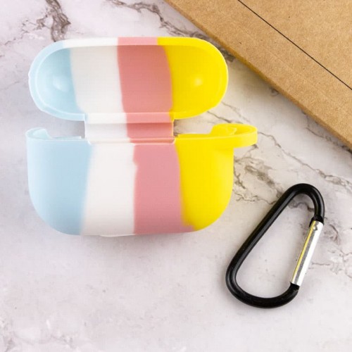 Силіконовий футляр Colorfull для навушників AirPods Pro Блакитний / Жовтий