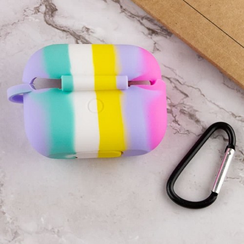 Силіконовий футляр Colorfull для навушників AirPods Pro Темно-рожевий / Бузковий