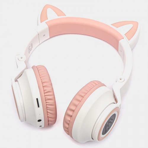 Накладные беспроводные наушники BOROFONE BO18 Cat ear White
