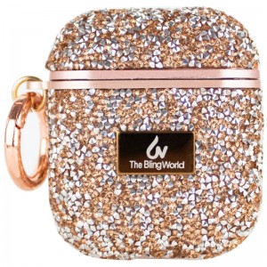 TPU чехол Bling World Rock Diamond для наушников AirPods 1/2 Pink