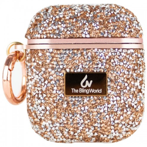 TPU чехол Bling World Rock Diamond для наушников AirPods 1/2 Pink