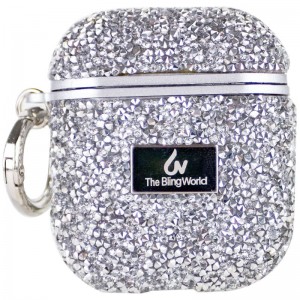 TPU чехол Bling World Rock Diamond для наушников AirPods 1/2 Silver