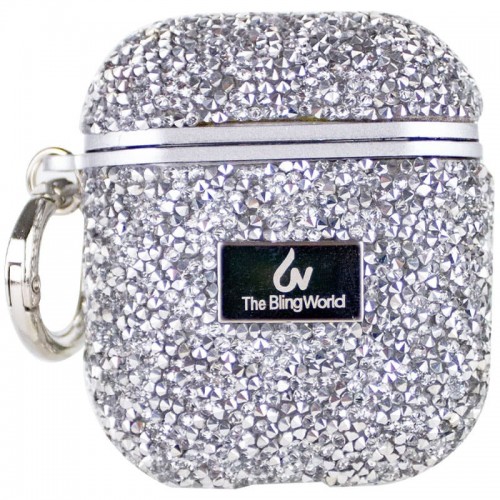 TPU чехол Bling World Rock Diamond для наушников AirPods 1/2 Silver