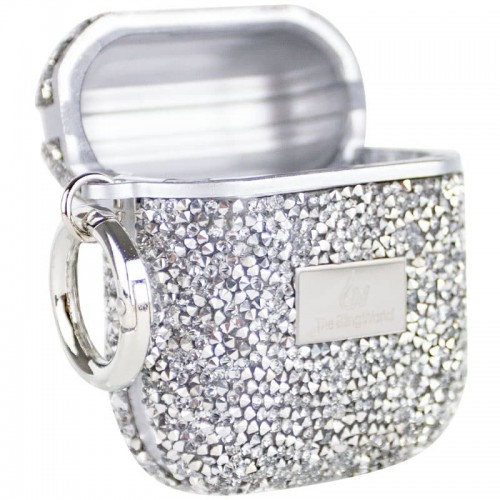TPU чехол Bling World Rock Diamond для наушников AirPods 1/2 Silver
