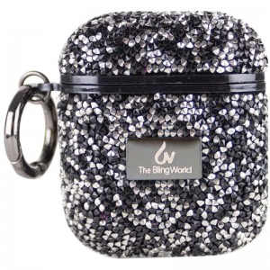 TPU чехол Bling World Rock Diamond для наушников AirPods 1/2 Black