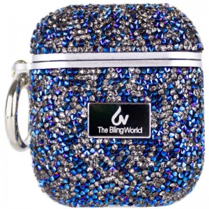 TPU чехол Bling World Rock Diamond для наушников AirPods 1/2 Blue