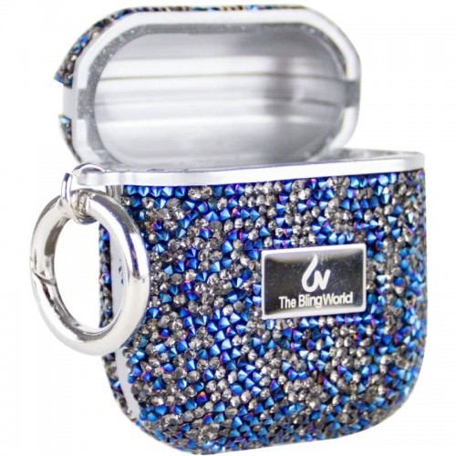 TPU чехол Bling World Rock Diamond для наушников AirPods 1/2 Blue