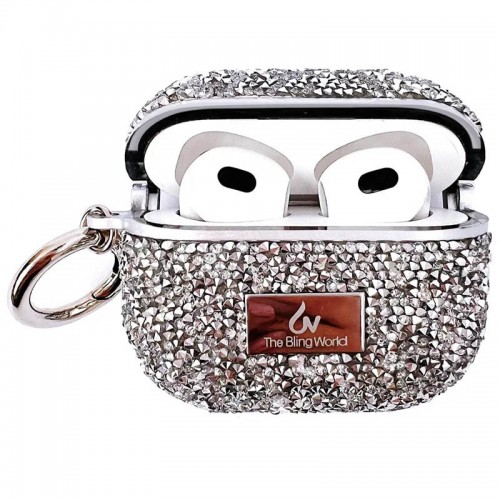 TPU чехол Bling World Rock Diamond для наушников AirPods 3 Silver